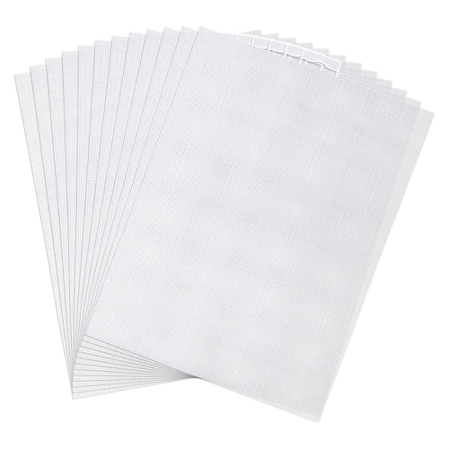 12Pcs 14 Count Plastic Mesh Canvas Sheets, Canvas Plastic Grid Sheet