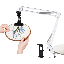 Verstellbarer Stickrahmenhalter für Handarbeiten, 360 drehbar, weiß