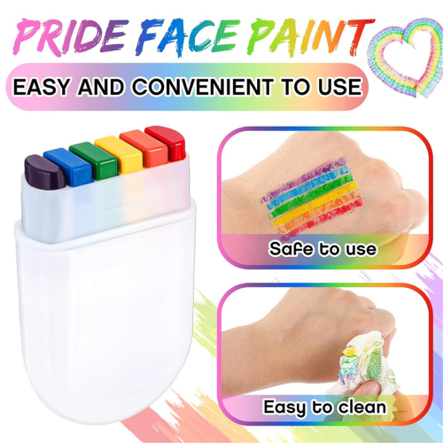 Kit di pittura per viso e corpo, stick per trucco arcobaleno per feste B 1