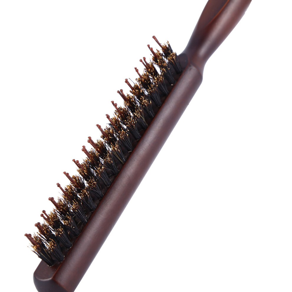 Wood Handle Natural Boar Bristle Hair Brush Fluffy Comb Hairdressing Barber Tool