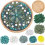 DIY Ceramic Mosaic Kit Floral Mosaic Bamboo Coaster Set 1