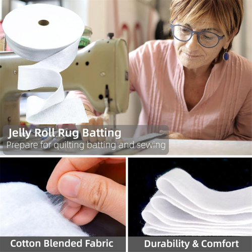 Cotton Blend Batting on A Roll Cotton Batting Roll for Rugs, Purses 2