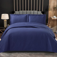 (Blue, Super King) 3 Piece Quilted Bedspread Bed Throw Luxury Hotel Quality Quilted Embossed Bedspread