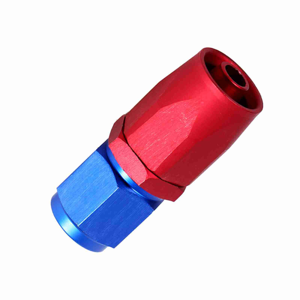 An6 Racing Oil / Fuel Line Hose End Swivel Male Fitting Adapter Color 0 Degree Blue/Red 4691324458057