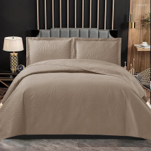 (Mink, Super King) 3 Piece Quilted Bedspread Bed Throw Luxury Hotel Quality Quilted Embossed Bedspread