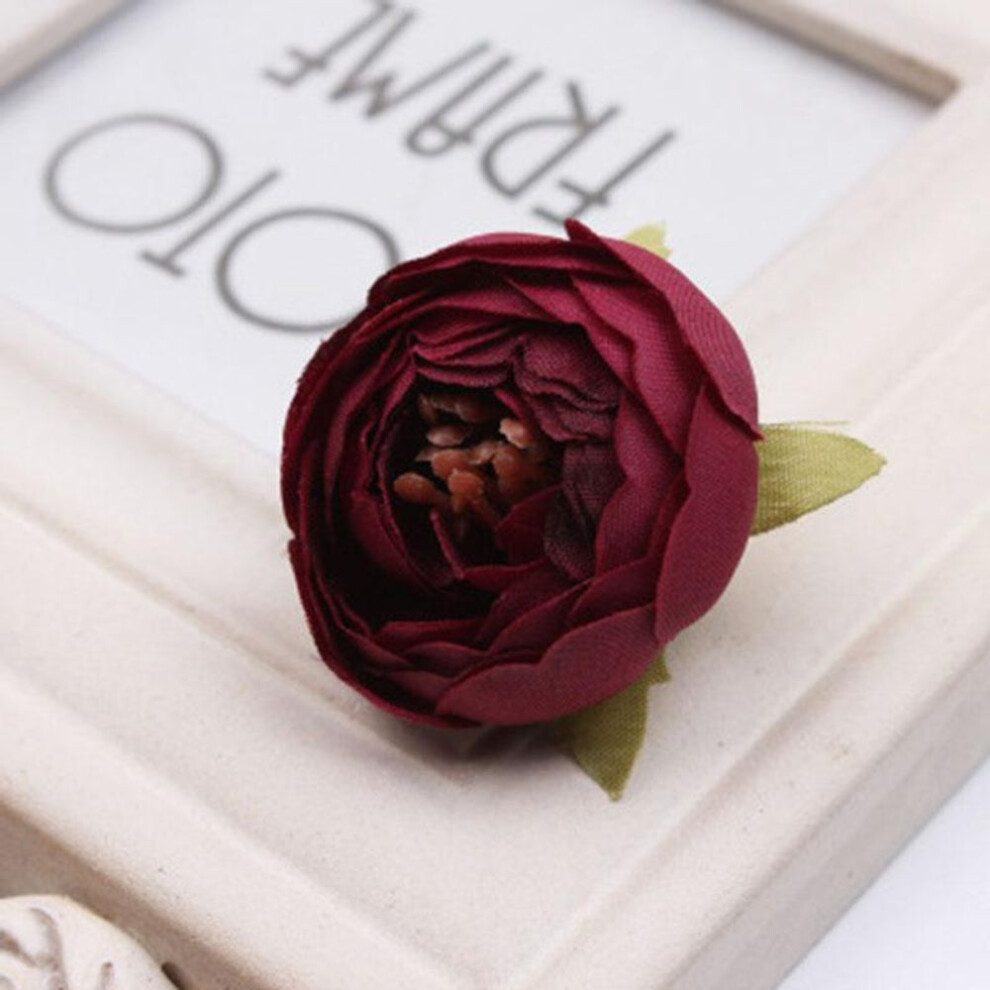 (wine red, 1pc) 1/5/10pcs Artificial Flowers Retro Peony Head Silk Flower Decor Diy For Home Wedding Decorations