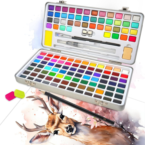 Set di acquerelli, 128 colori, dipingi con pennarelli ad acqua 1