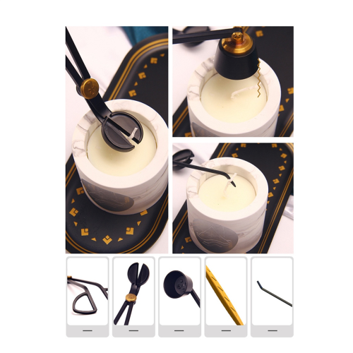Kit per la cura delle candele da 4 pezzi, taglia stoppini per candele 2
