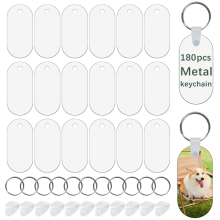 180 Stück Metall-Sublimations-Schlüsselanhänger-Rohlinge in Großpackung