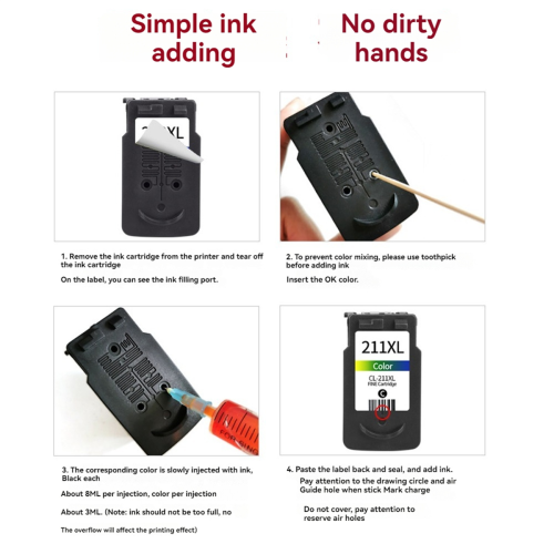 Refillable Ink for -211XL MP240 1