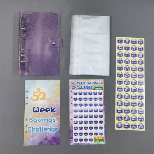 3 PCS 52-Wochen-Spar-Challenge, für Bargeld, Budgetbuchplaner 2