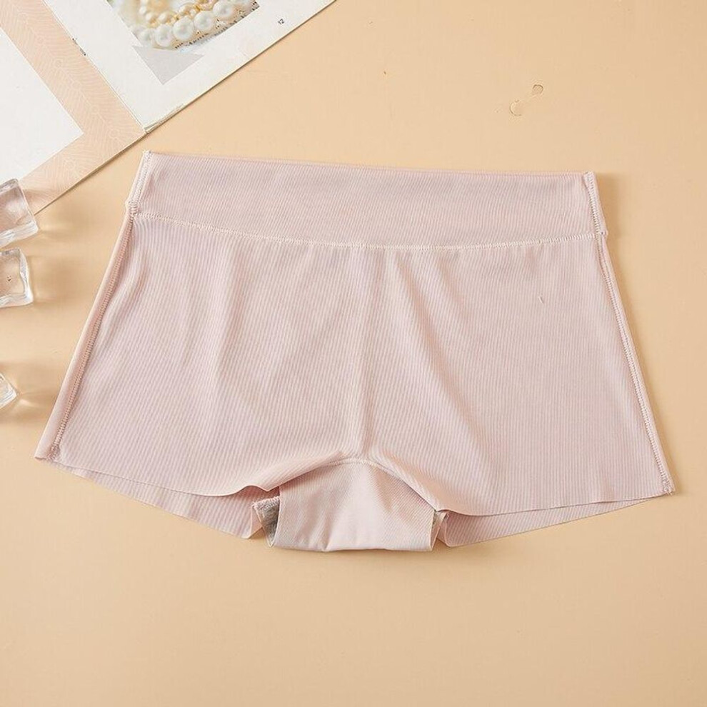 (pink, L) Silk Women Safety Short Pants Nylon Panties Traceless Girls Emptied Boyshorts Boxers