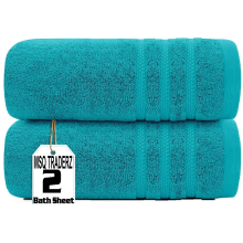 2 X Big Super Jumbo Bath Sheets 100x200 cm Egyptian Cotton XXL Bath Towels