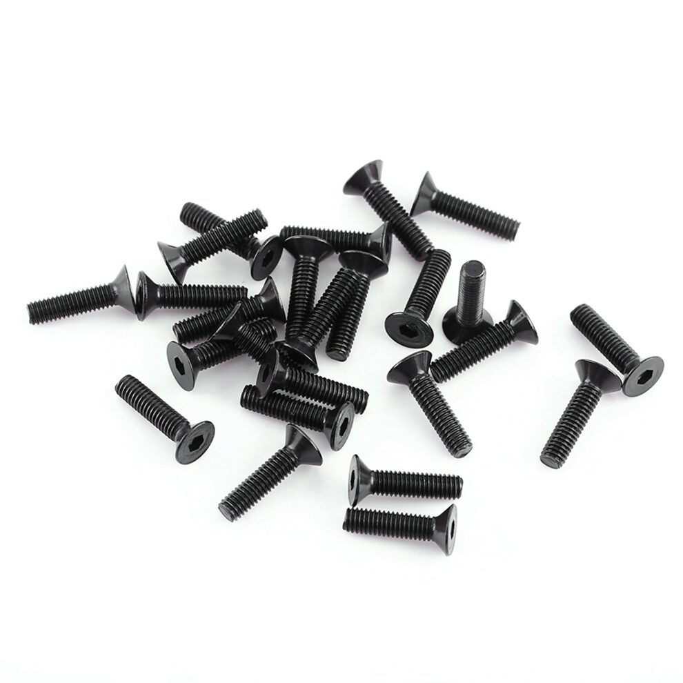 250Pcs M3 Black Alloy Steel Hex Socket Screws Bolt With Hex Nuts Assortment(Flat Head) 7631324459798