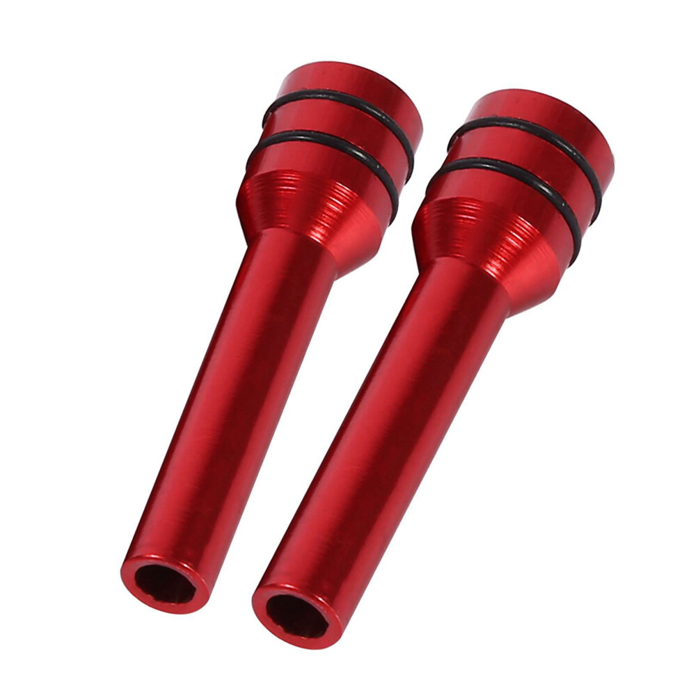 2Pcs Car Truck Aluminum Interior Door Lock Knob Pins Cover Red 9321324460136