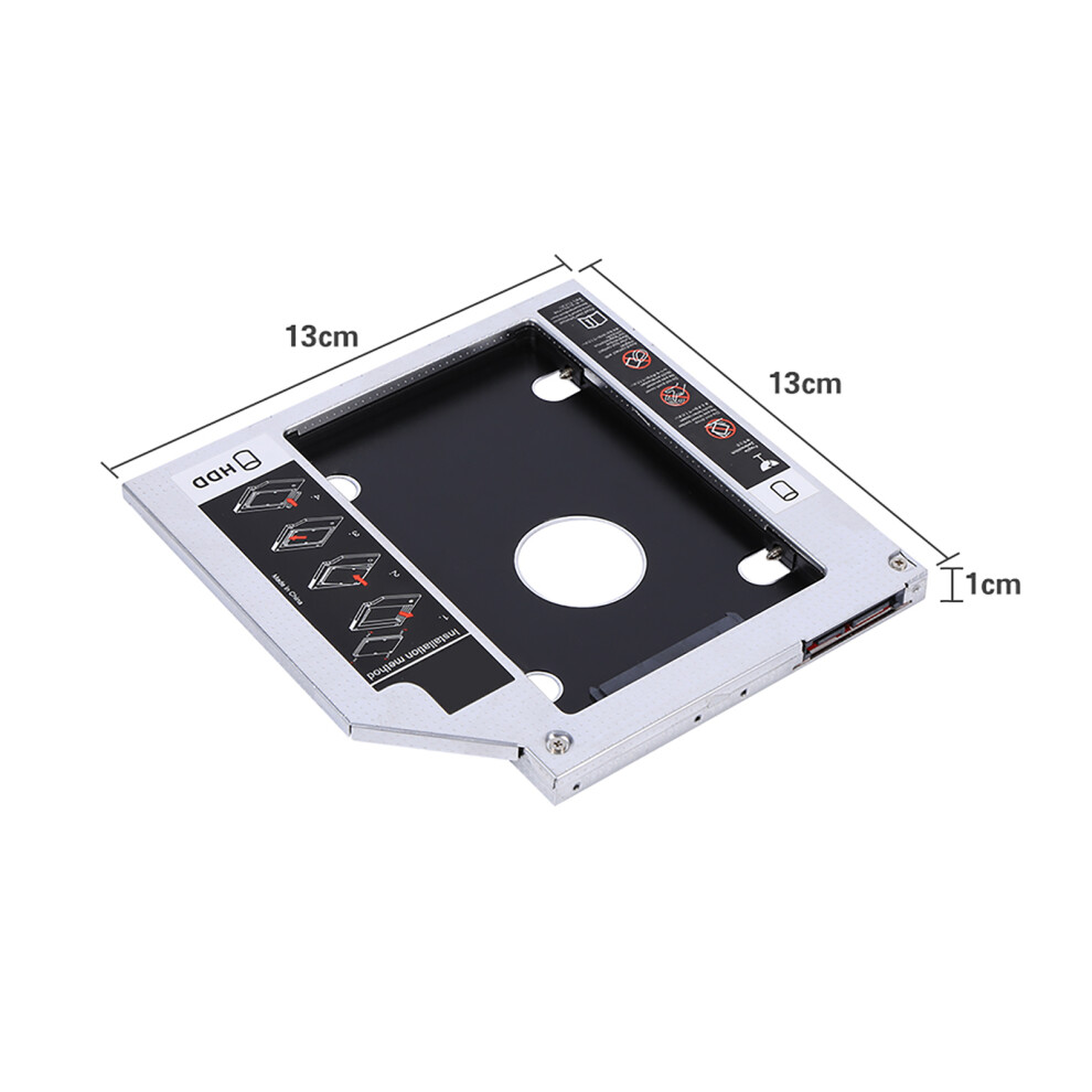 9.5Mm Aluminum Sata Hdd Ssd Enclosure Hard Disk Drive Bay Caddy Optical Dvd Adapter For Laptop 8111324460172