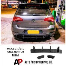 For VW Golf GTI MK7.5 Rear Blade Fin Diffuser & Side Splitters Spoiler Body Kit