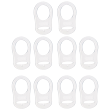 10 Pcs Button Silicone Ring Pacifier Holder Mannequin Clip Adapter Transparent