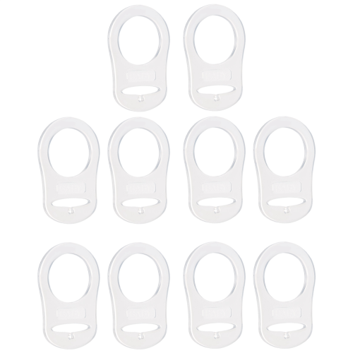 10 Pcs Button Silicone Ring Pacifier Holder Mannequin Clip Adapter Transparent