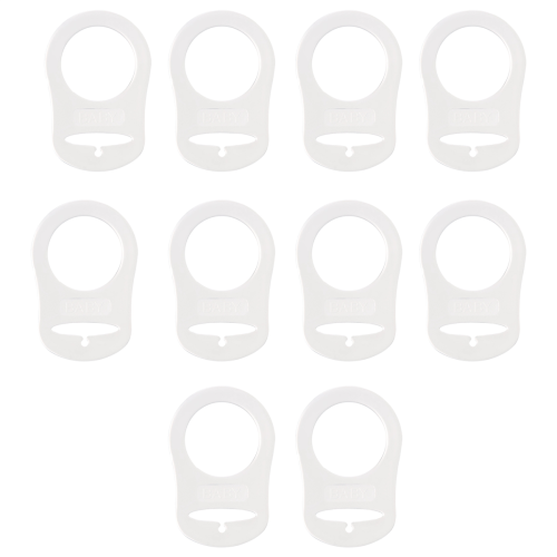 10 Pcs Button Silicone Ring Pacifier Holder Mannequin Clip Adapter Transparent 1