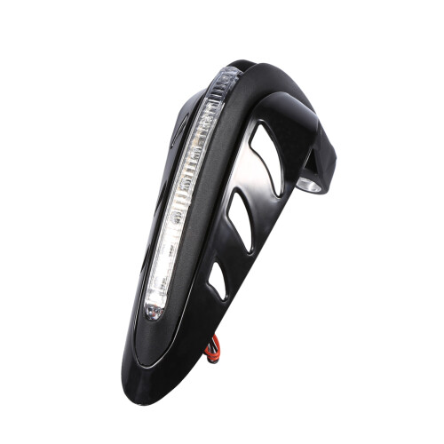 1 Pair Universal Handlebar Hand Protector LED Light Motorcycle Hand Guards Black 2