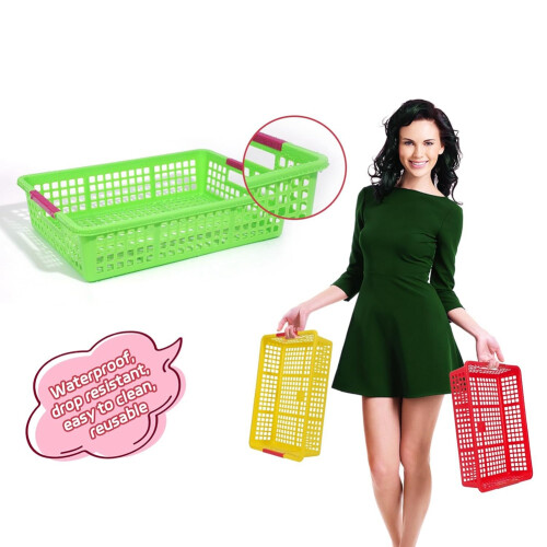 Teacher Tray, Plastic Classroom Paper Organizer,Home Book Basket,6Pcs 2