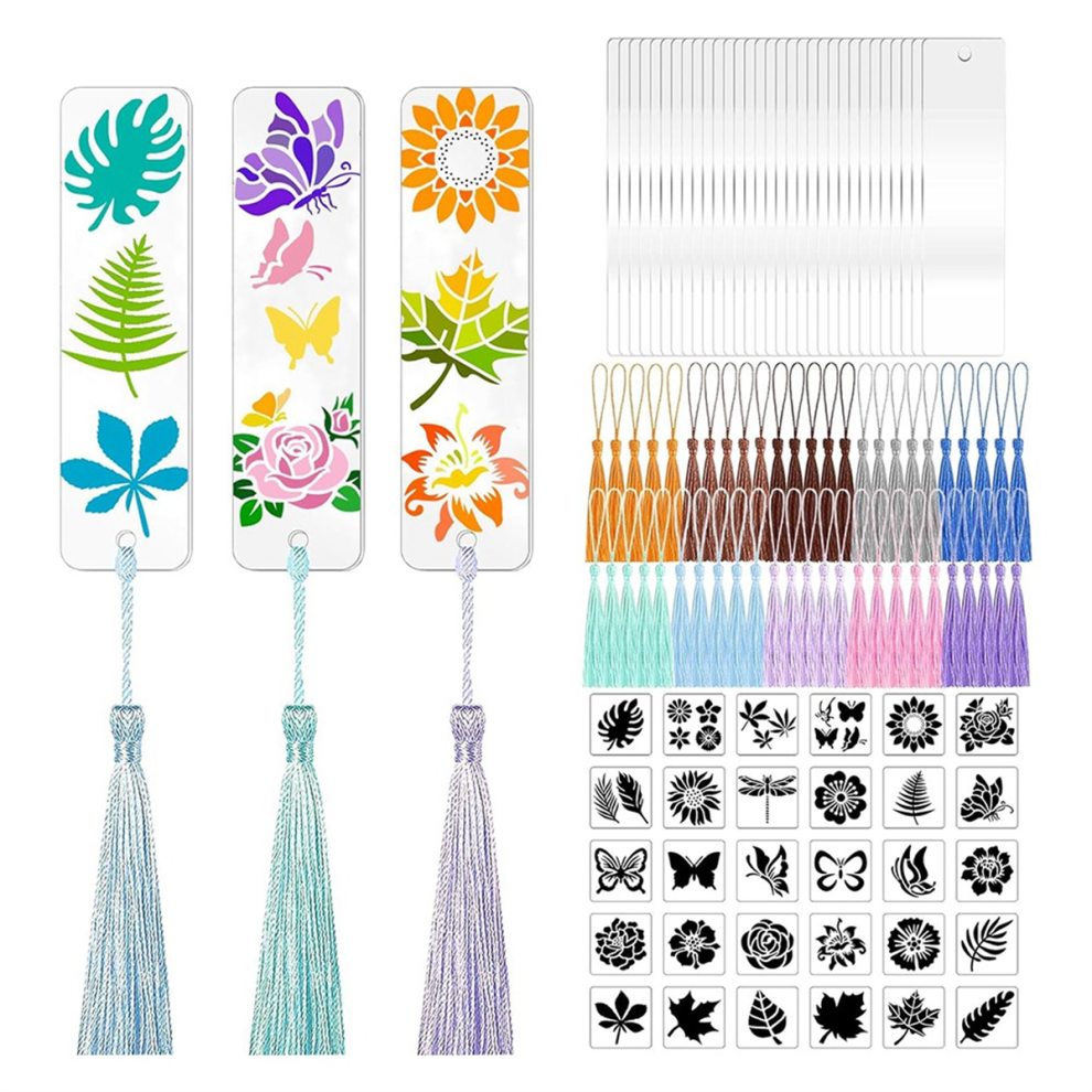 Blank Acrylic Bookmark Set, Flower Style Pattern Template-image-OPC-PHWP5MJ-NEW