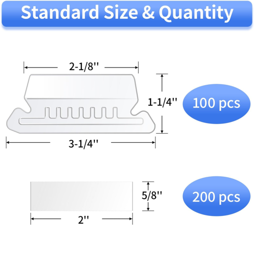 Hanging File Folder Tabs, 100 Pcs File Folder Tabs File Tabs 1