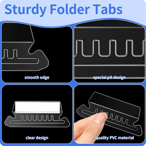 Hanging File Folder Tabs, 100 Pcs File Folder Tabs File Tabs 2