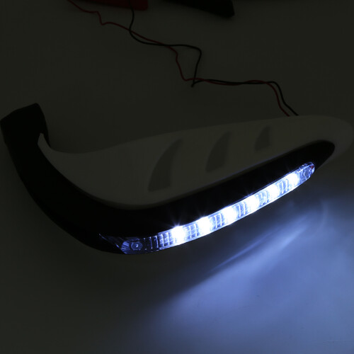 1 Pair Universal Handlebar Hand Protector LED Light Motorcycle Hand Guards White