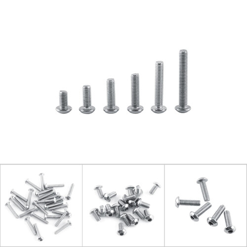 M3 A2 Stainless Steel Hex Socket Screws Bolt and Hex Nuts Assortment(Button head)