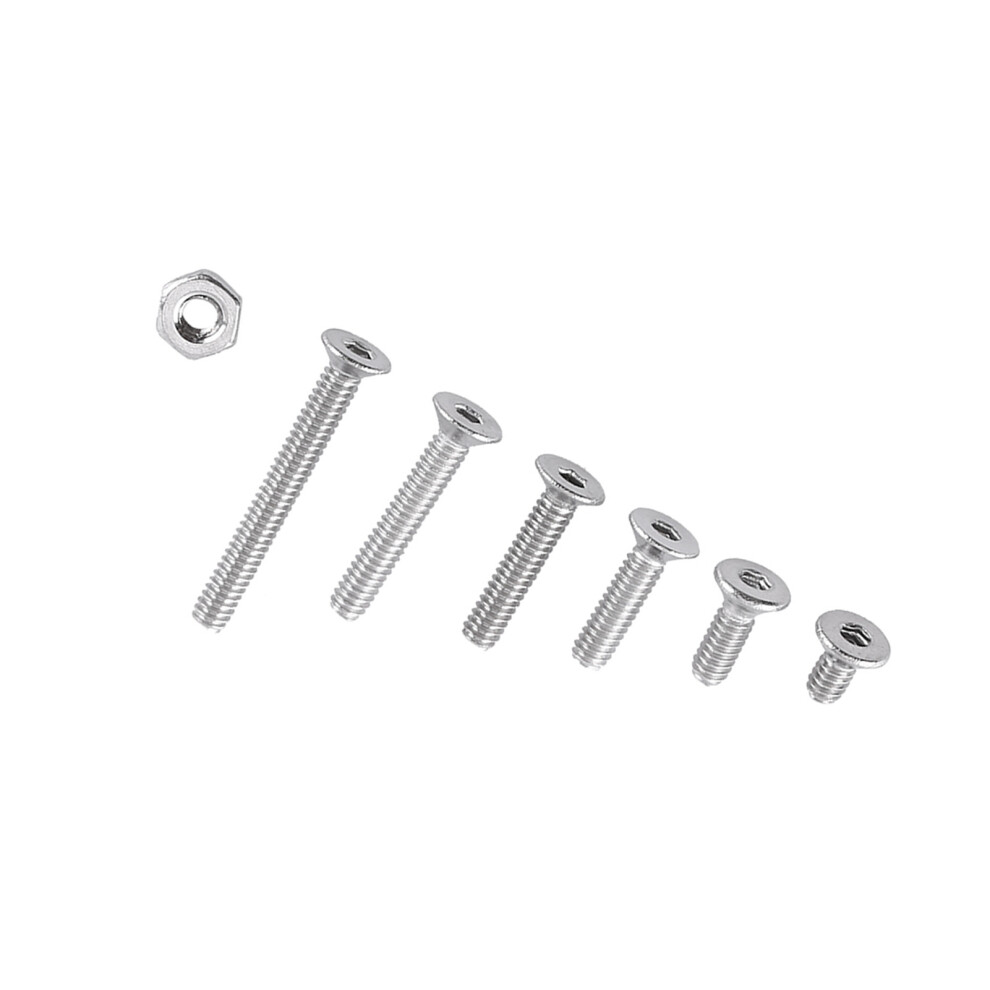 250pcs M2 Hex Socket Screws Bolt With Hex Nuts Assortment A2 Stainless Steel(Flat head)-image-OPC-PHWP5QV-NEW