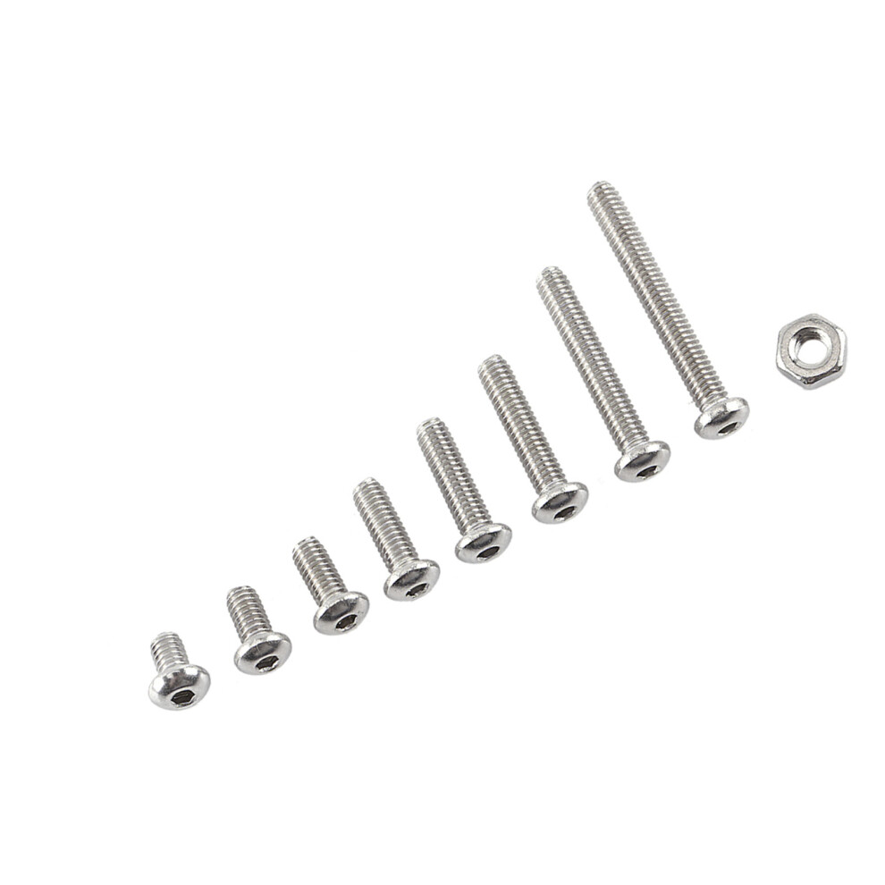 M2.5 A2 Stainless Steel Hex Socket Screws Bolt And Hex Nuts Assortment(Button Head) 8791324461081