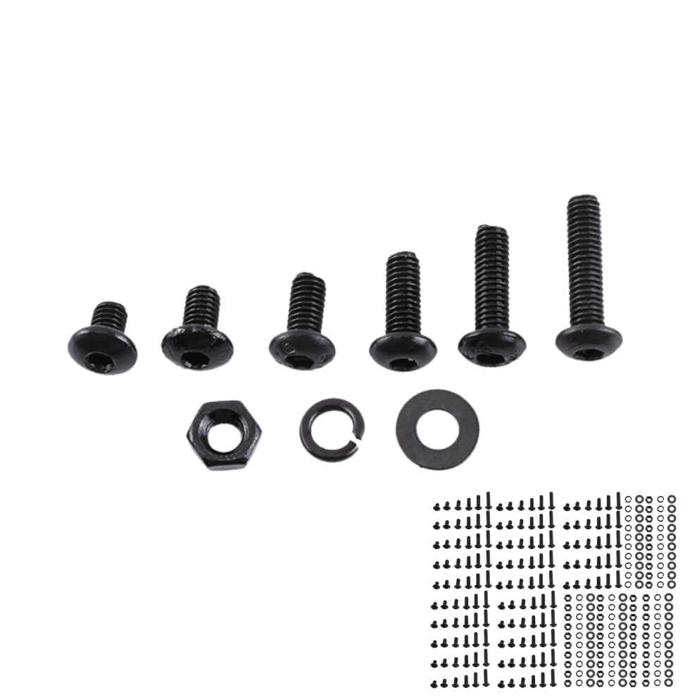M3 Black Alloy Steel Hex Socket Screws Bolt and Hex Nuts Washers Assortment(Button head)-image-OPC-PHWP5R9-NEW