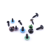 DIY Teddybär- & Tierbastelset 264 Stück Schwarze, bunte Sicherheitsaugen 10/12 mm