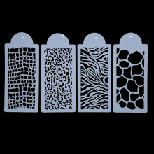 4pcs DIY Cookie Flower Fondant Side Reusable Baking Cake Stencil Wedding Decoration New