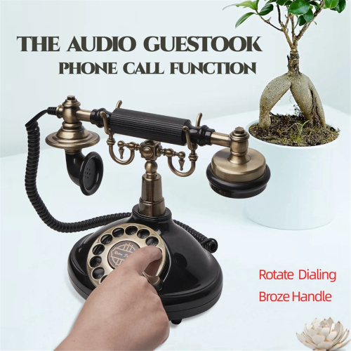 Audio Guestbook Wedding Phone Custom Audio Message Guestbook,Black 2