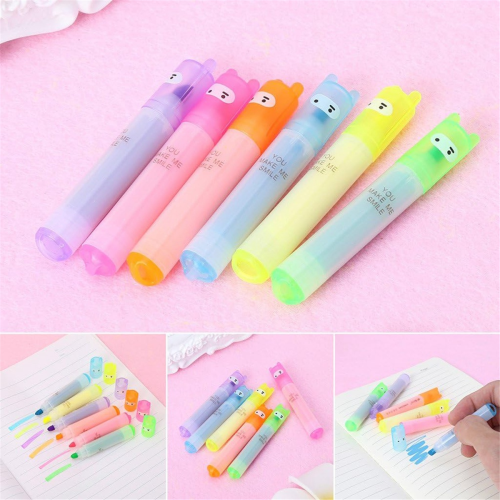6PCS Koreanisch - Textmarker Schöner Cartoon-Markierungsstift 2