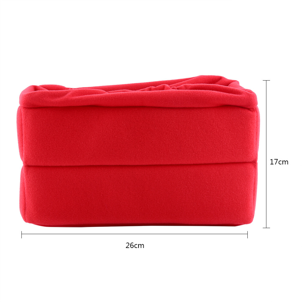 Velvet Protective Bag Dslr Camera Padded Foldable Partition Camera Insert Bag(Red) Red 8461324461816
