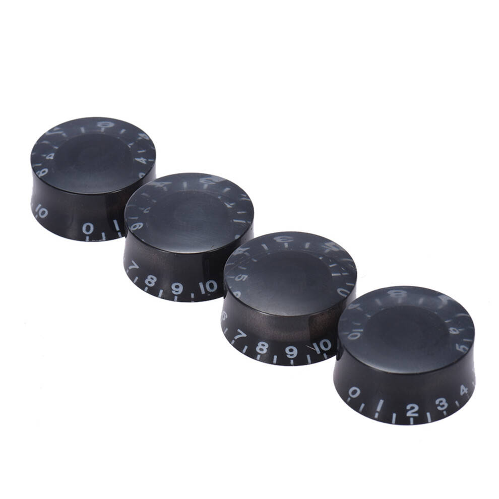 4pcs Speed Volume Tone Control Knobs for Gibson Les Paul Guitar Replacement Electric Guitar Parts Black