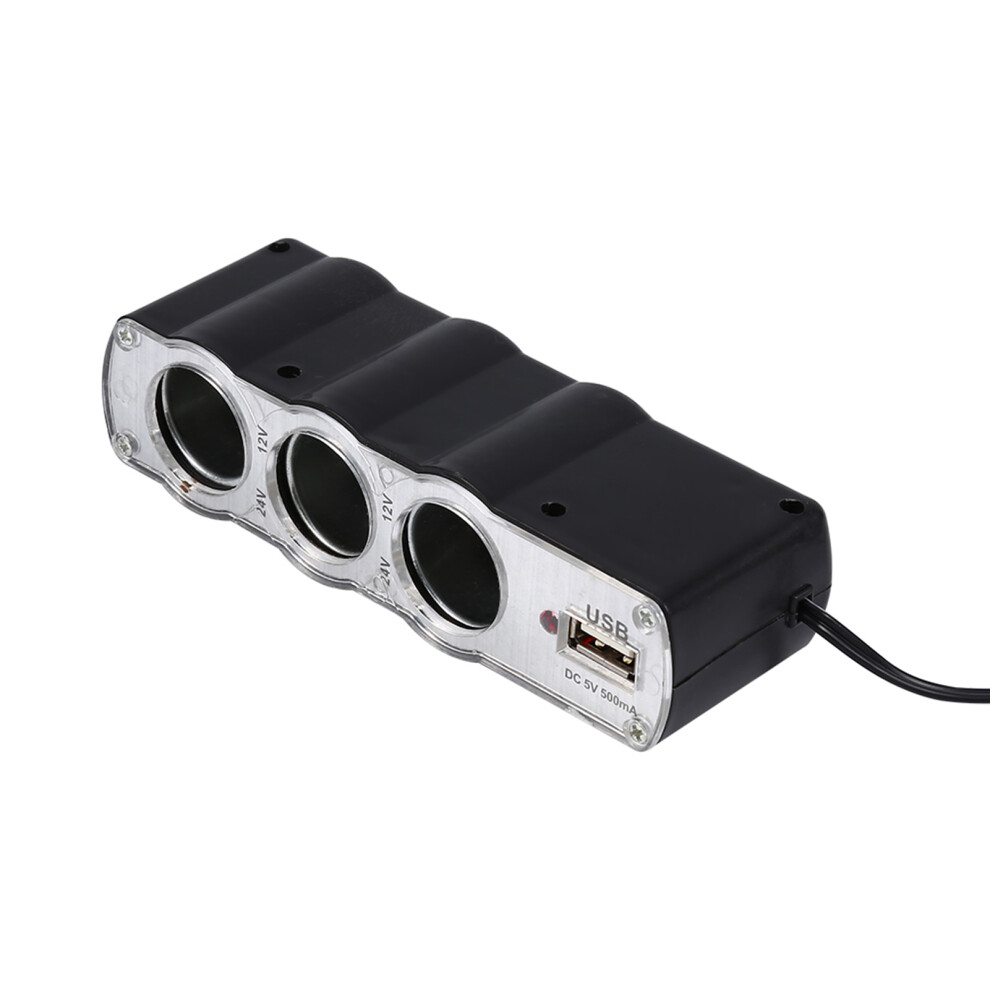 3ÂSocket Car Cigarette Lighter Socket Splitter Dc Power Charger Adapter With Usb Socket 9421324463851