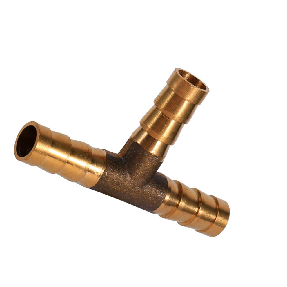 Brass T Piece 3 Way Fuel Hose Joiner Connector 8Mm For Compressed Air Oil Gas Pipe 9401324464010