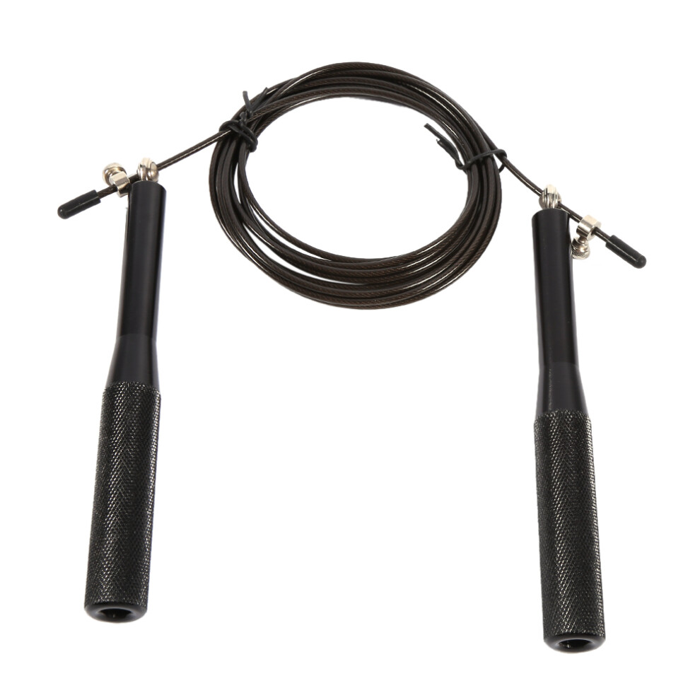 Aluminium Alloy Speed Adjustable Fitness Jump Rope Steel Wire Speed Skipping Rope(black)