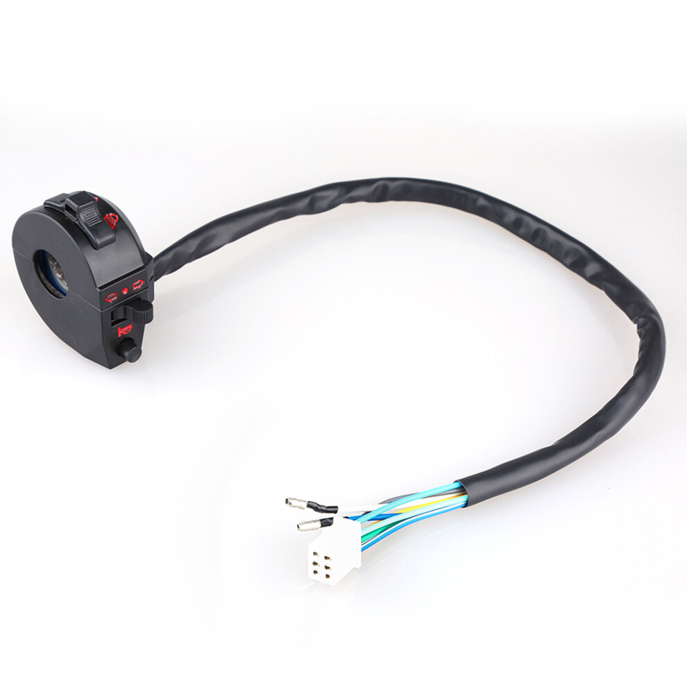 7/8In Motorcycle Left Switch Handlebar Control Horn Turn Signal Hi/Lo Beam New Light/Black 6911324463881