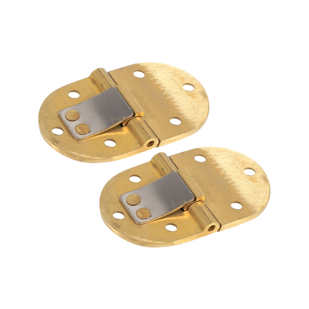 2Pcs Brass Butler Tray Hinge Round Edge 2-1/2"X1-1/2" With Screws Folding Flap 9361324464192