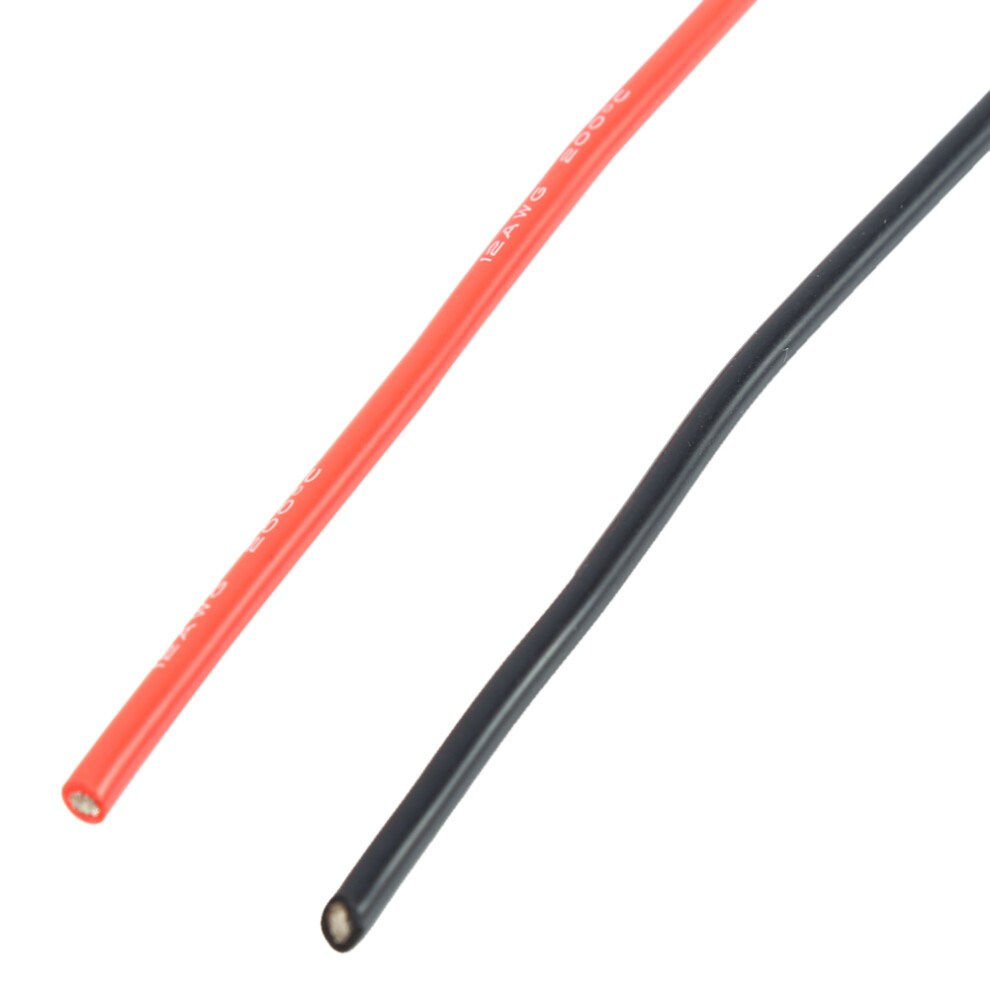 2M 12Awg Flexible Tinned Copper Electronic Cable Wire For Rc Cars 1M Red & 1M Black 6911324464505