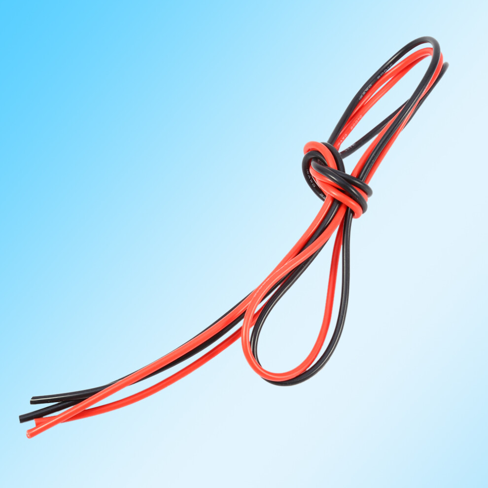 16Awg 2M Flexible Silicone Cable Tinned Copper Stranded Wire (1 Meter Red 1 Meter Black ) 9331324464522