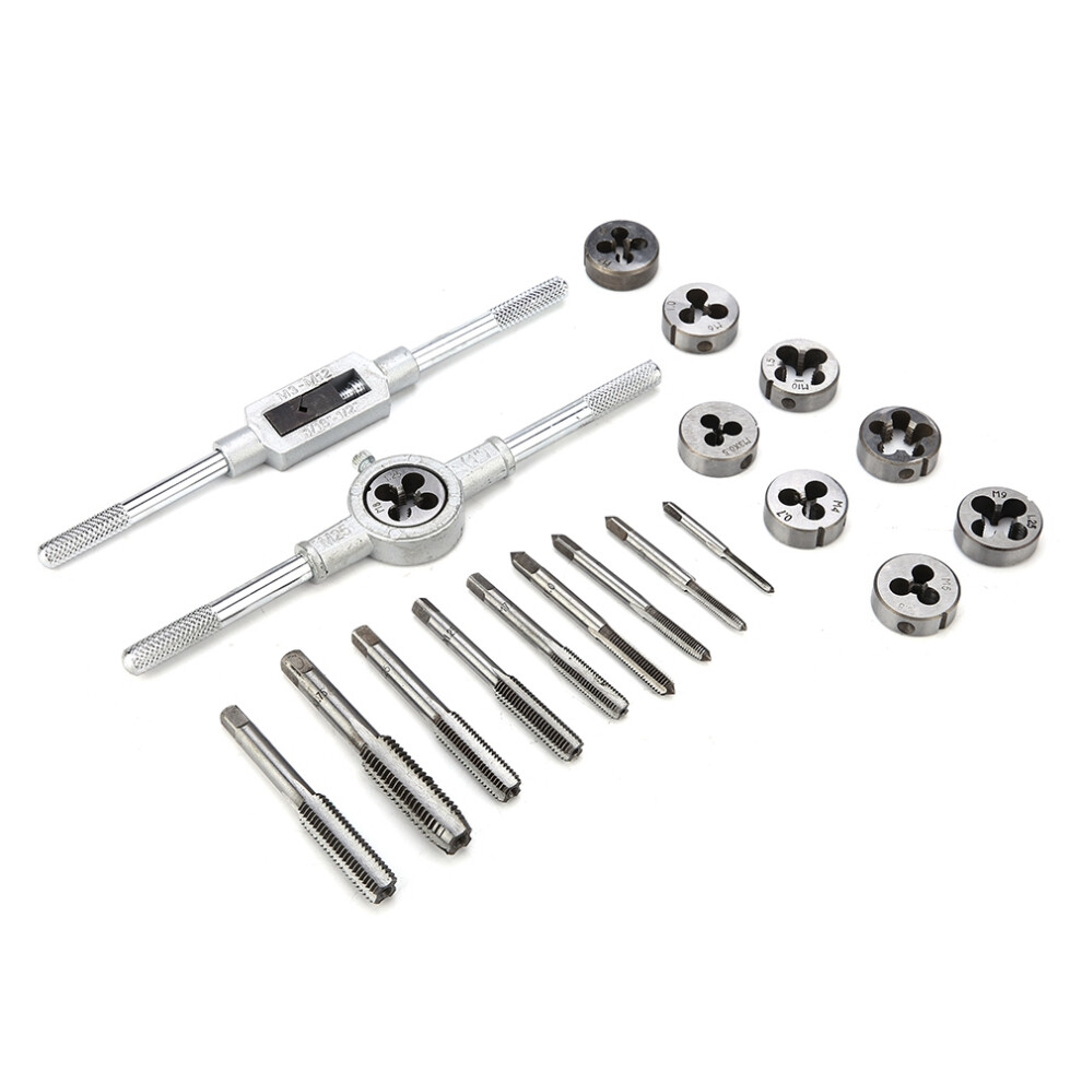 20Pcs Taps And Dies Set M3~M12 Screw Thread & Tap Wrench & Die Wrench Hand 4941324464788