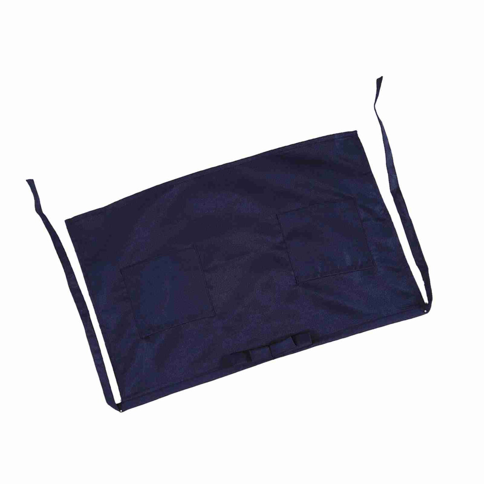 Short Half Waist Bow Apron Pocket Chef Bistro Waitress Cafe Bar Pub Waiter Navy Blue 3641324465297