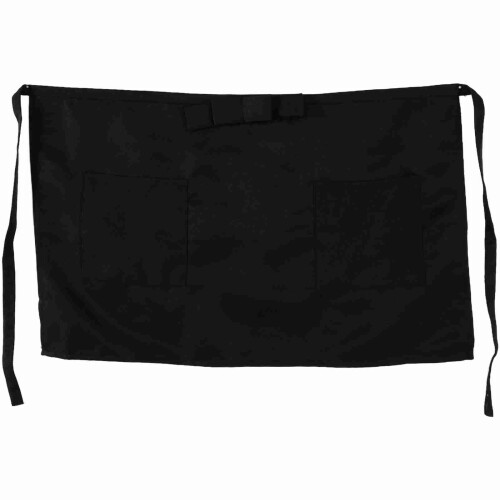 Unisex Short Solid Color Apron Kitchen Cooking Pub Cafe Waiter Waitress Black 2